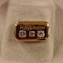 Raychem Service Award Lapel Pin with Three Diamonds, c. 1970s-1999