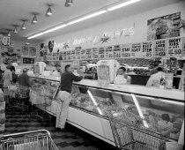 Duca & Hanley Meat Counter, San Mateo County, 1961