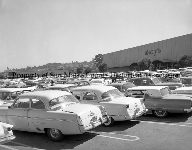 Hillsdale Shopping Center Parking Lot, 1962 Negative San Mateo