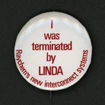 Raychem Corporation Termination Button, Linda, c. 1970s-1990s