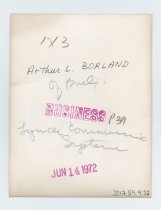 Untitled [Portrait photograph of Arthur L. Borland], June 14, 1972