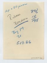 Untitled [Portrait photograph of Richard Bortolin], May 19, 1986