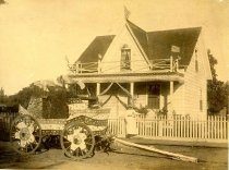 Patriotically Decorated Home and Float, c. 1880-1890