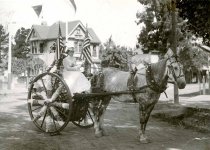 Dagmar Hynding Driving Decorated Cart, c. 189