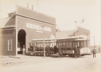 Untitled photograph of a trolley car house