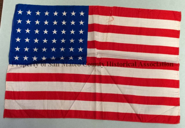 2016 036 003 Small Silk American 48 Star Flag From Sheriff Heber