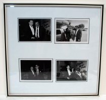 Framed photos of Milton Berle and Red Skelton with Mike Bancroft