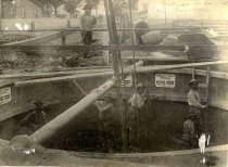 At Work on the Fire Reservoir, Chestnut and Middlefield, c. 1880-1890
