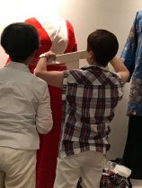 Chizuko Akutagawa & Tomoe Obata Installing Kimono