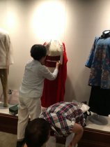 Chizuko Akutagawa & Tomoe Obata Installing Kimono