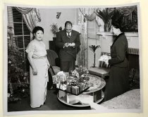 Yoshiko Yamanouchi with Japanese Prime Minister in Her San Mateo Home, 1955