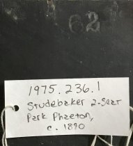 c. 1890 Studebaker Two-seat Park Phaeton