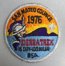 San Mateo Council Sierra Trek Patch, 1976