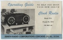 Zenith Clock Radio J514 Operating Guide, 1950