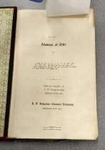 Abstract of Title book for John F. Johnston Abstract Company, Redwood City,