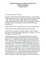 Memories of My Tour of Duty in Vietnam 1971 by Dennis Whittaker