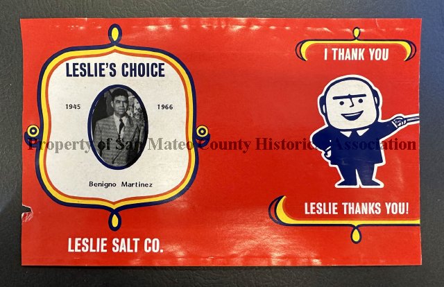 Leslie's Salt Employee Appreciation Salt Label, 1966 - Label | San Mateo  County Historical Association