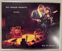 Bill Graham Presents Rush Concert Poster on Masonite, 1984