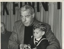 1964 Joe Dimaggio and Boy at San Francisco National Sports & Boat Show