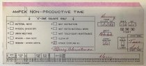 Untitled [Ampex Non-Productive Time Card, c. 1960s]