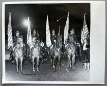 Untitled [SF Mounted Police Recieving Trophy for Color Guard Competition],
