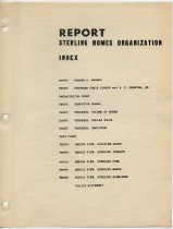 Report, Sterling Homes Organization, 1951