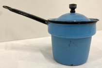 Enamelware Double Boiler Pan & Lid, c. 1920s
