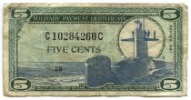 Five Cents Military Payment Certificate, c. 1968-1970
