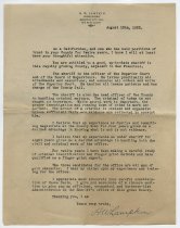 Letter written by Sheriff Heber W. Lampkin, 1922
