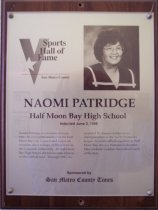 Naomi Patridge Sports Hall of Fame plaque