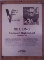 Bill Ring Sports Hall of Fame plaque