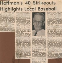 Hoffman's 40 Strikeouts Highlights Local Baseball
