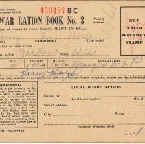 War Ration Book No. 3