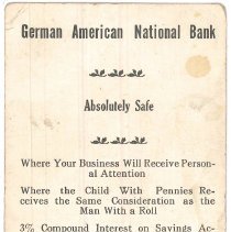 German National Bank ad card