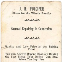 J.H. PULCIFER Ad Card