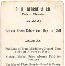 O.B. GEORGE & CO. ad card