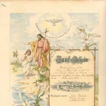 Baptismal Certificate for Victor Johann Otto