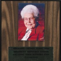 Mary Koonz, 2007 Living Treasure Award Plaque
