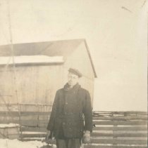 John Greub in Farm Yard in Winter