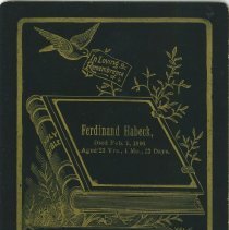 Ferdinand Habeck Memorial Card