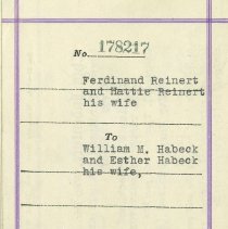 Page 1 Warranty Deed from Reinert to Habeck