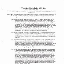 Timeline Rock Point Mill 1860-1921 by Linda Clements