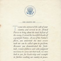 Letter from President Truman
