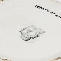 Pitcher, stoneware - close up of maker's mark