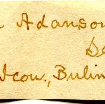 Historic Mazyck label for Limicolaria flammea, 21-007.