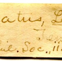 Historic Mazyck label for Cyprogenia stegaria, 21-439.