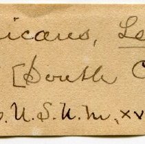 Historic Mazyck label for Elliptio icterina, 21-454.