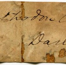 Historic label (front) for Rangia cuneata, FIC1314.