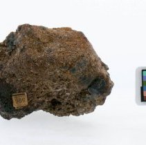 Corundum, 7464. Front view w/scale bar.