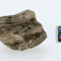 Calcite, 8436. Front view with scale bar.